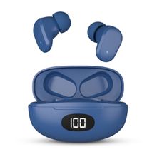 Swagme TWS-001 Best True Wireless Earbuds with DUAL ENC & Digital Display Blue
